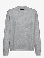 Round-neck knitted sweater - LT PASTEL GREY