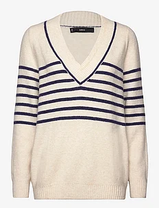 V-neck striped sweater, Mango