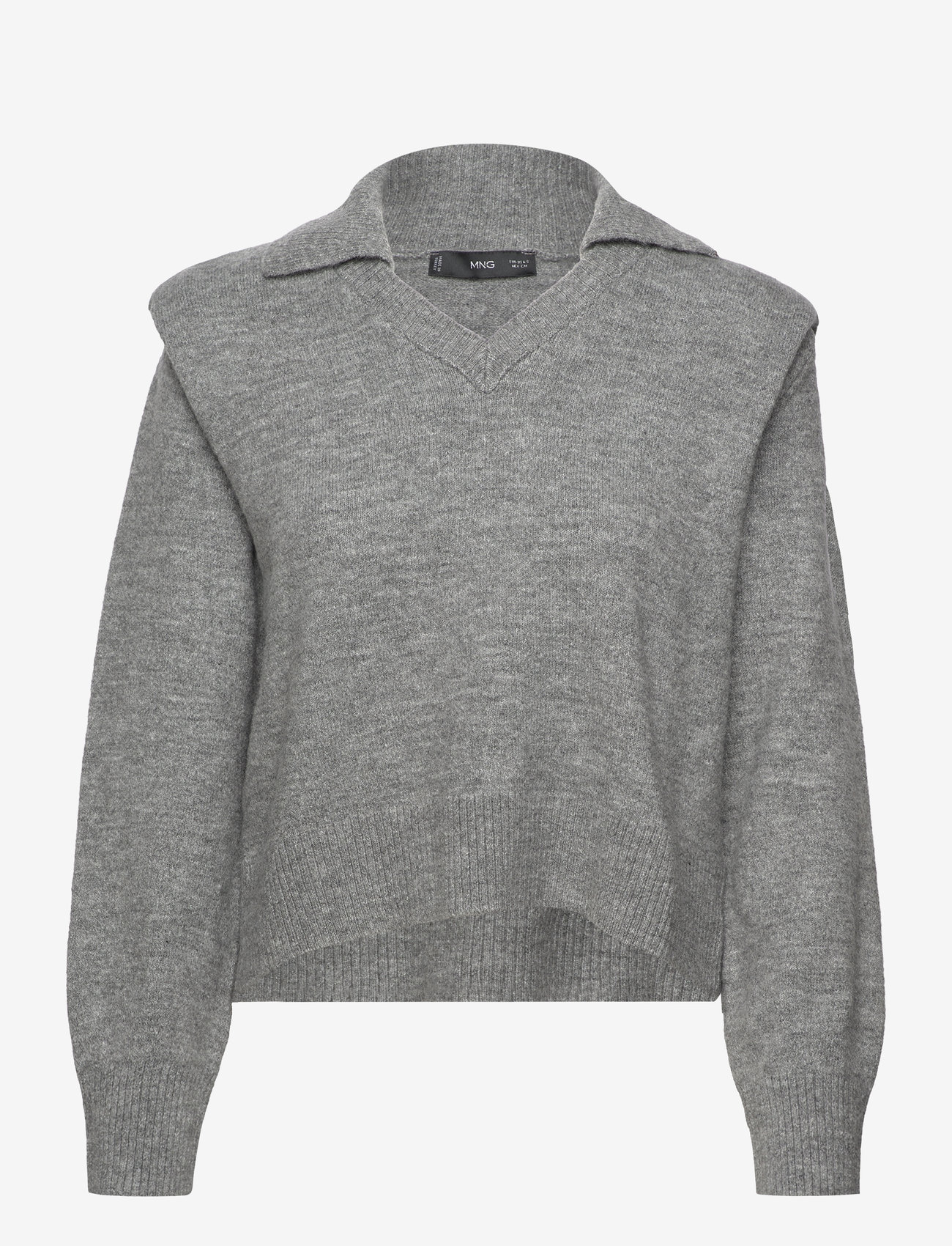 Mango - Polo-neck sweater with shoulder pads - efterårstøj - grey - 0
