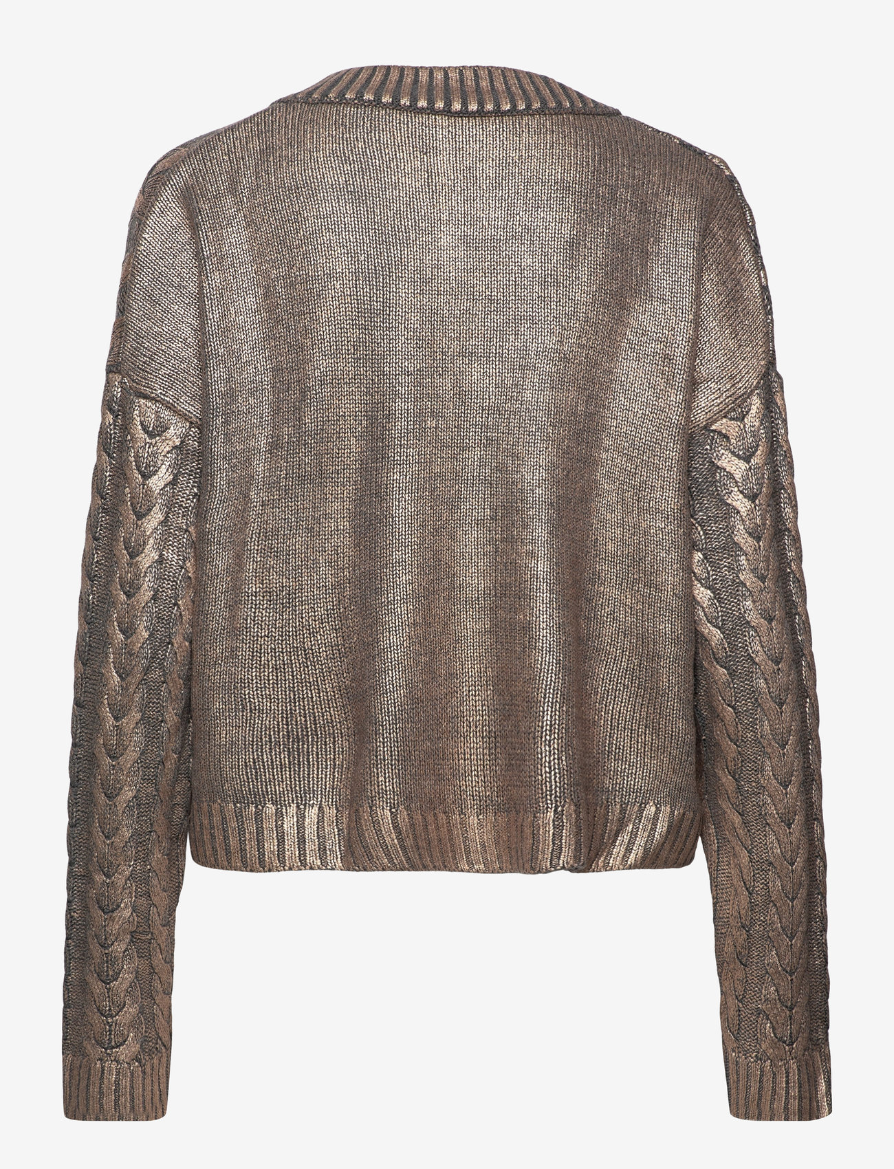 Mango - V-neck foil sweater - herbstliche kleidung - rust - copper - 1