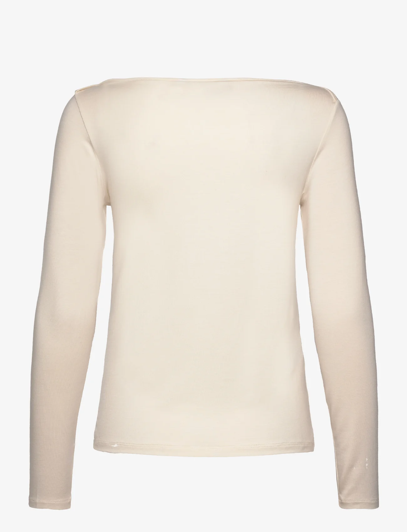 Mango - Boat-neck lyocell t-shirt - lägsta priserna - light beige - 1