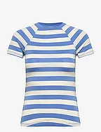 Striped print T-shirt - MEDIUM BLUE