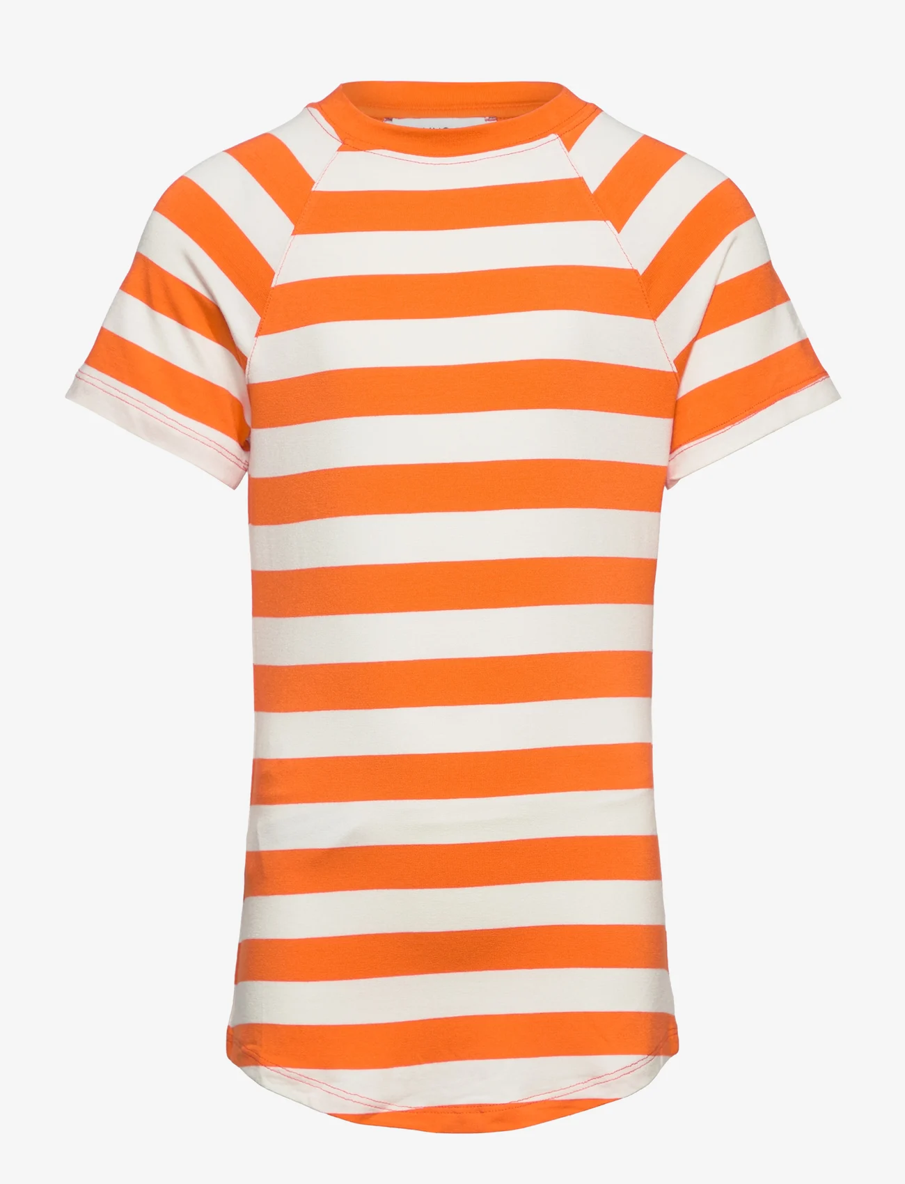 Mango - Striped print T-shirt - t-shirts - orange - 0