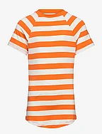 Striped print T-shirt - ORANGE