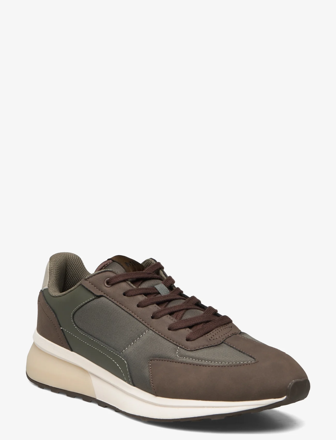 Mango - Leather mixed sneakers - lave sneakers - beige - khaki - 0