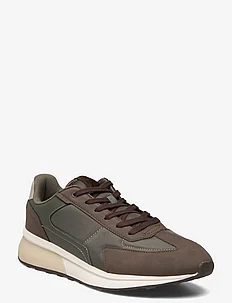 Leather mixed sneakers, Mango