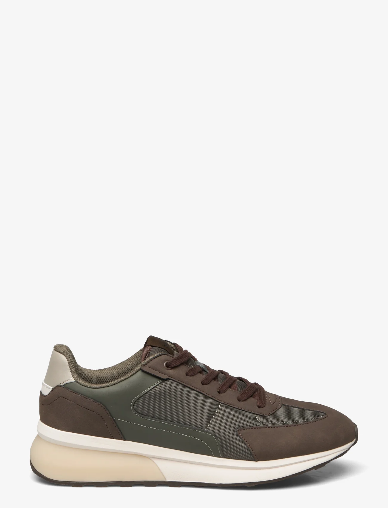 Mango - Leather mixed sneakers - lave sneakers - beige - khaki - 1