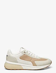 Mango - Leather mixed sneakers - låga sneakers - light beige - 1