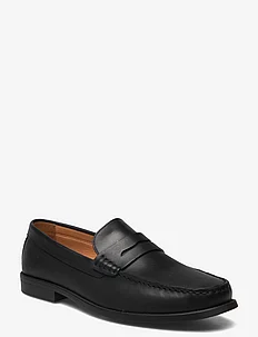Leather penny loafers, Mango