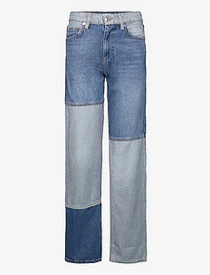 Wideleg patchwork jeans, Mango