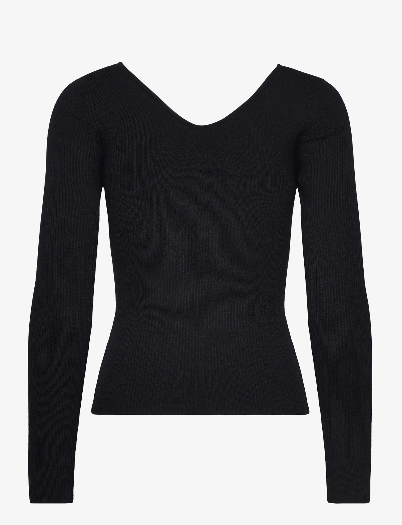 Mango - Ribbed sweater with low-cut back - lägsta priserna - black - 1