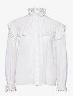 Embroidered details blouse - WHITE