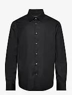 Slim fit stretch cotton shirt - BLACK