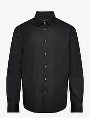 Mango - Slim fit stretch cotton shirt - basic skjortor - black - 0