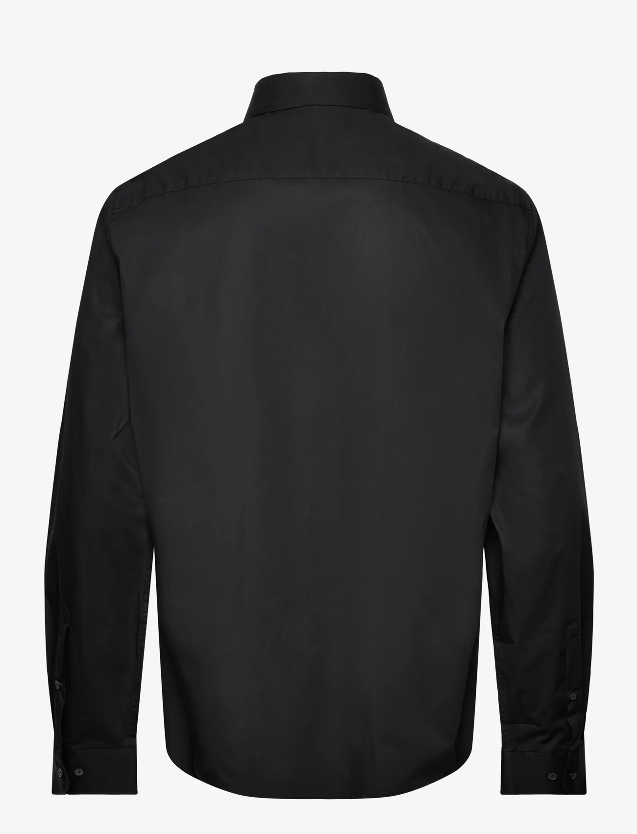 Mango - Slim fit stretch cotton shirt - basic skjortor - black - 1