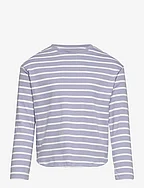 Striped long sleeves t-shirt - MEDIUM BLUE