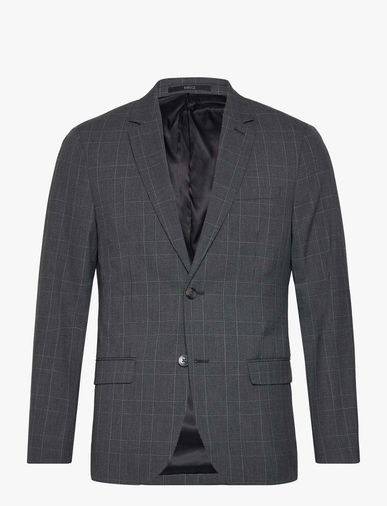 Mango - Super slim-fit check suit jacket - dobbeltradede blazere - medium grey - 0