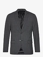 Super slim-fit check suit jacket - MEDIUM GREY