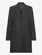 Lapelled straight-cut coat - BLACK
