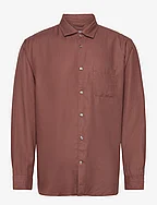 100% tencel shirt with pocket - DARK RED