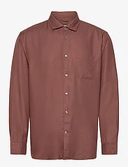 Mango - 100% tencel shirt with pocket - basic skjortor - dark red - 0