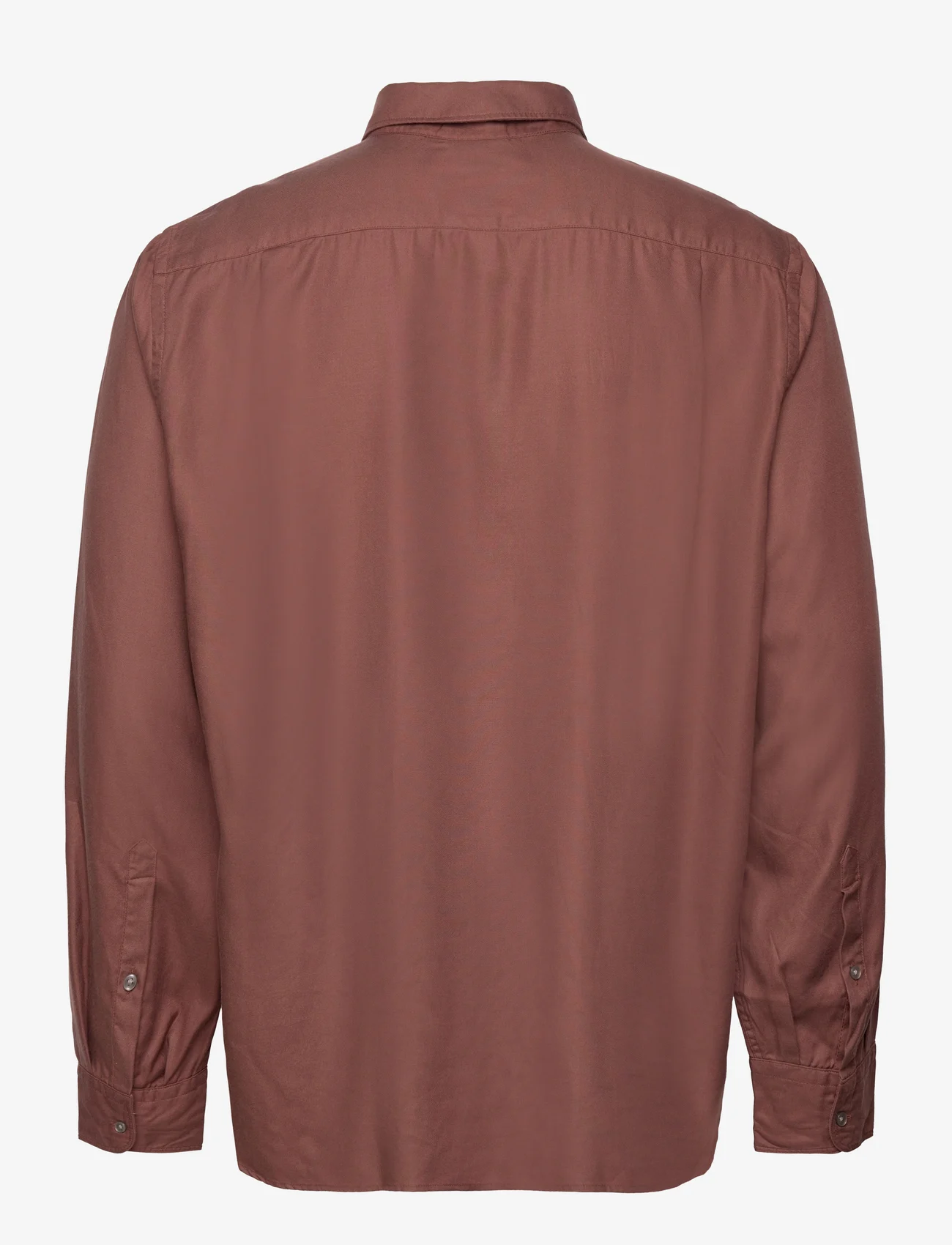 Mango - 100% tencel shirt with pocket - basic skjortor - dark red - 1