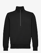 Breathable zip-neck sweatshirt - BLACK
