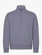 Breathable zip-neck sweatshirt - LT-PASTEL BLUE