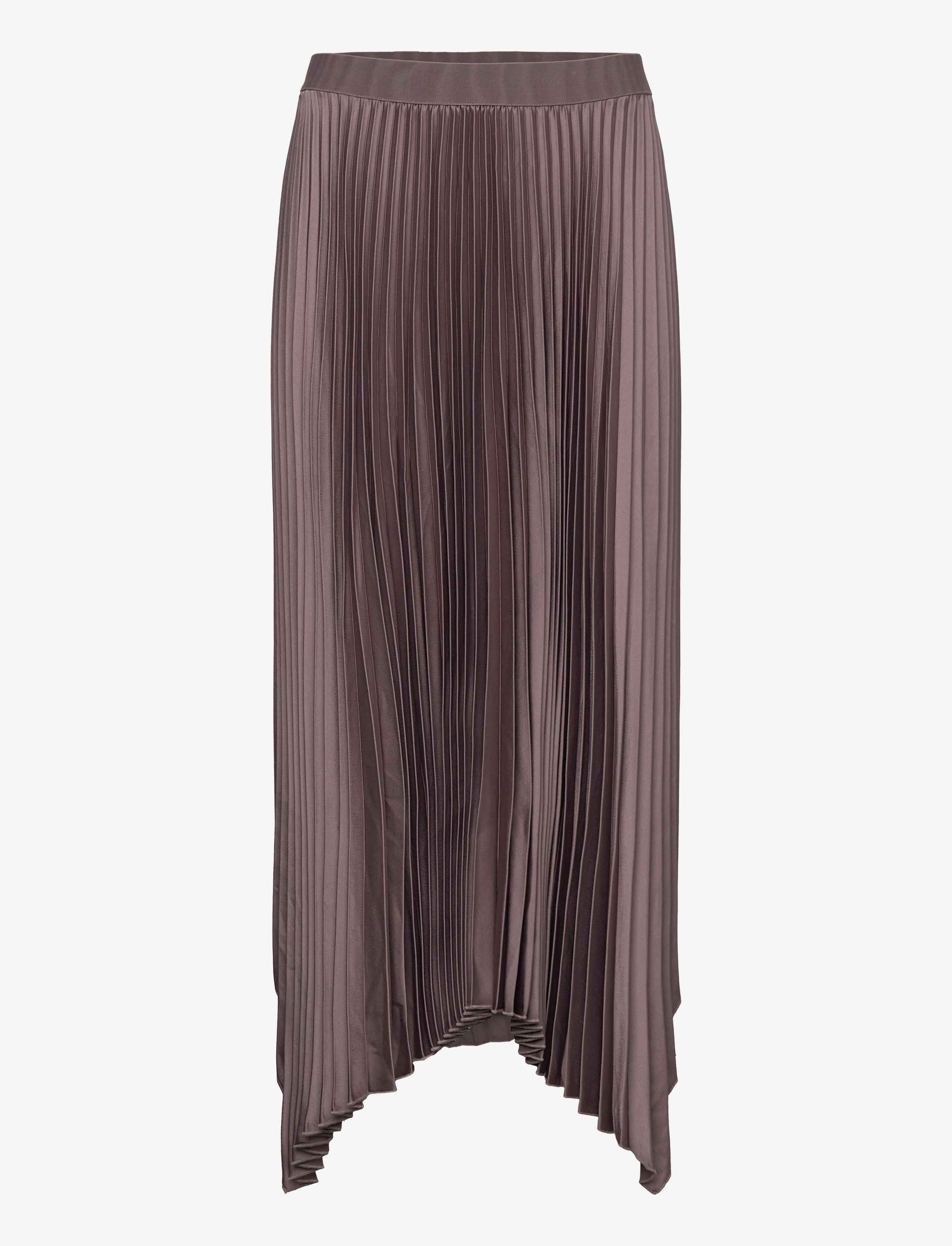 Irregular pleated skirt - MEDIUM BROWN