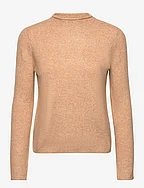 High collar sweater - MEDIUM BROWN