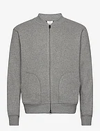 Wool-blend bomber sweatshirt - MEDIUM GREY