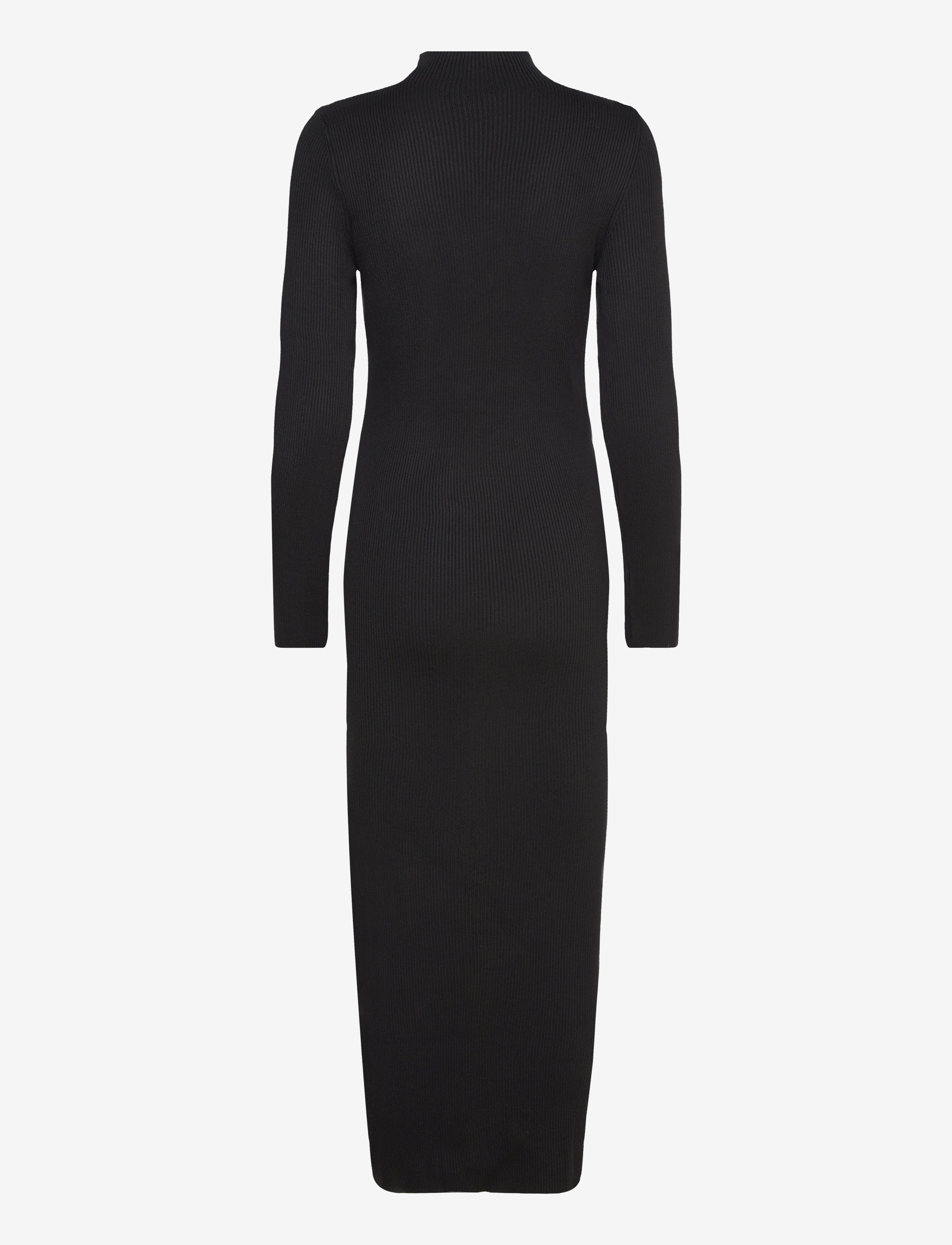 Mango - Ribbed buttoned dress - strickkleider - black - 1