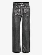 Straight foil jeans - BLACK