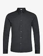 Super slim-fit poplin suit shirt - BLACK