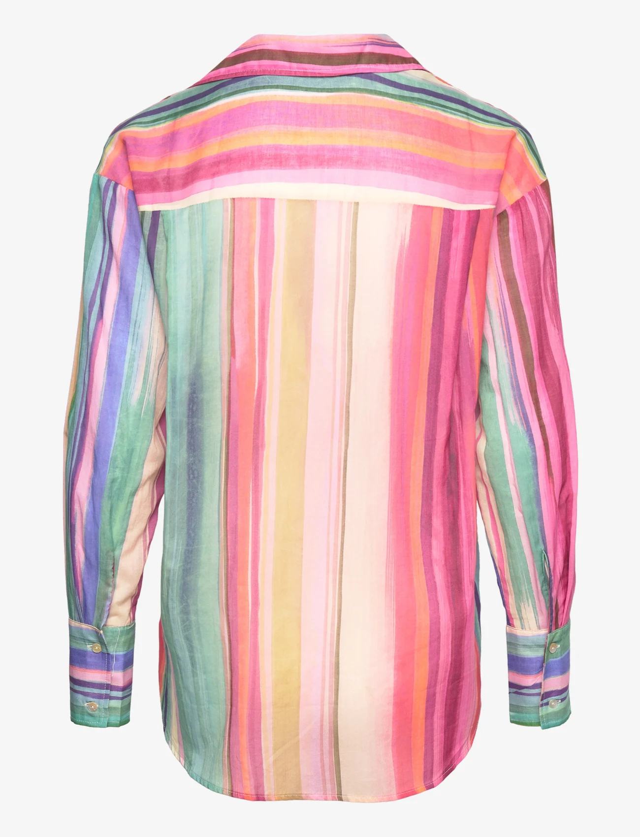 Mango - Multicolour striped shirt - langermede skjorter - pink - 1