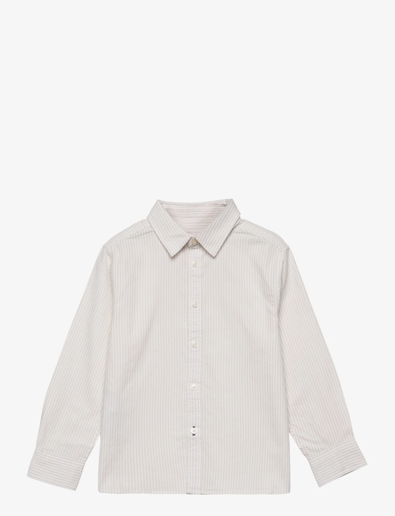Mango - Regular-fit striped shirt - langærmede skjorter - light beige - 0