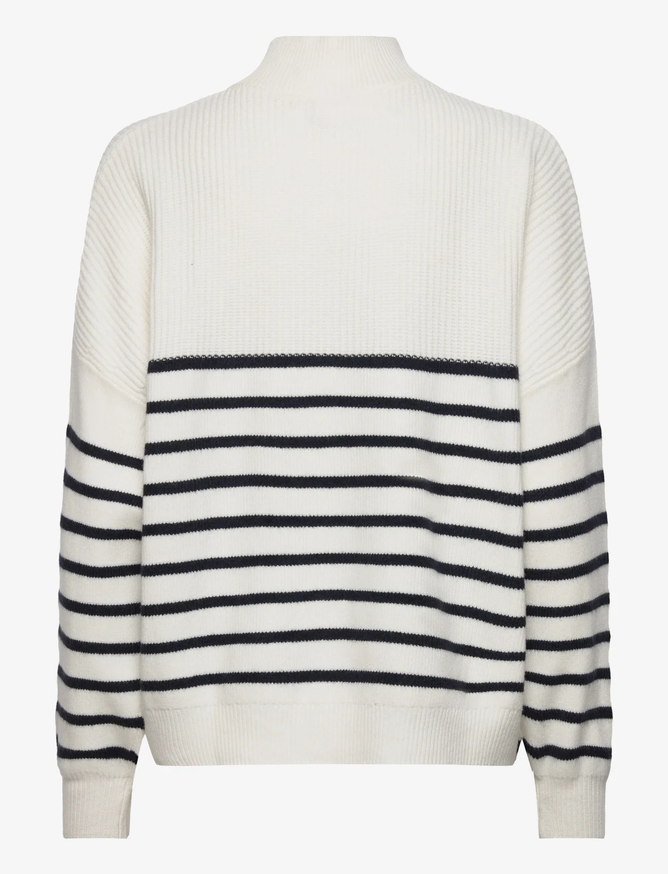 Mango - Striped sweater with zip - tröjor - navy - 1
