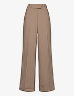 Low-waist wideleg trousers - MEDIUM BROWN