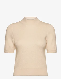 Perkins-neck short-sleeved sweater, Mango