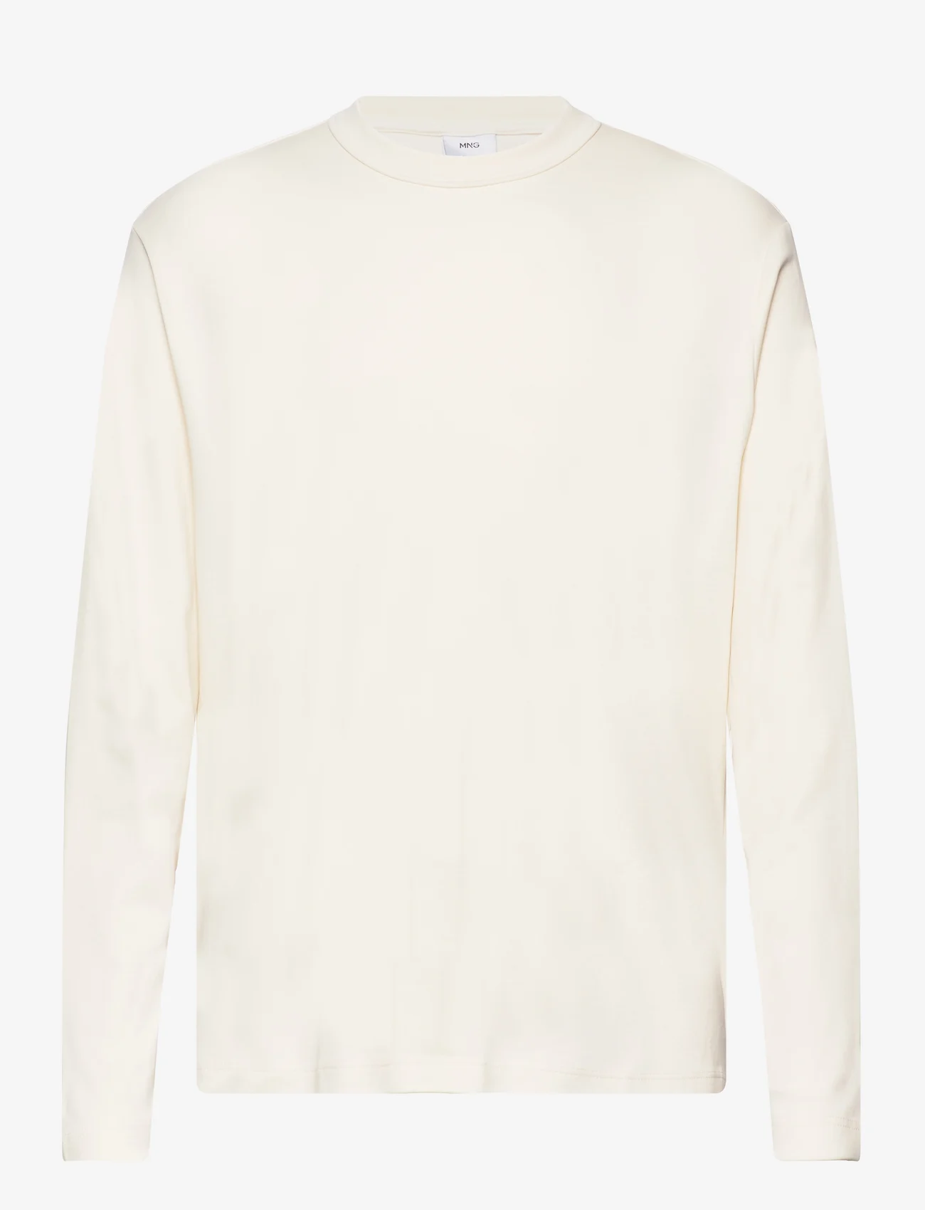 Mango - 100% cotton long-sleeved t-shirt - lägsta priserna - natural white - 0