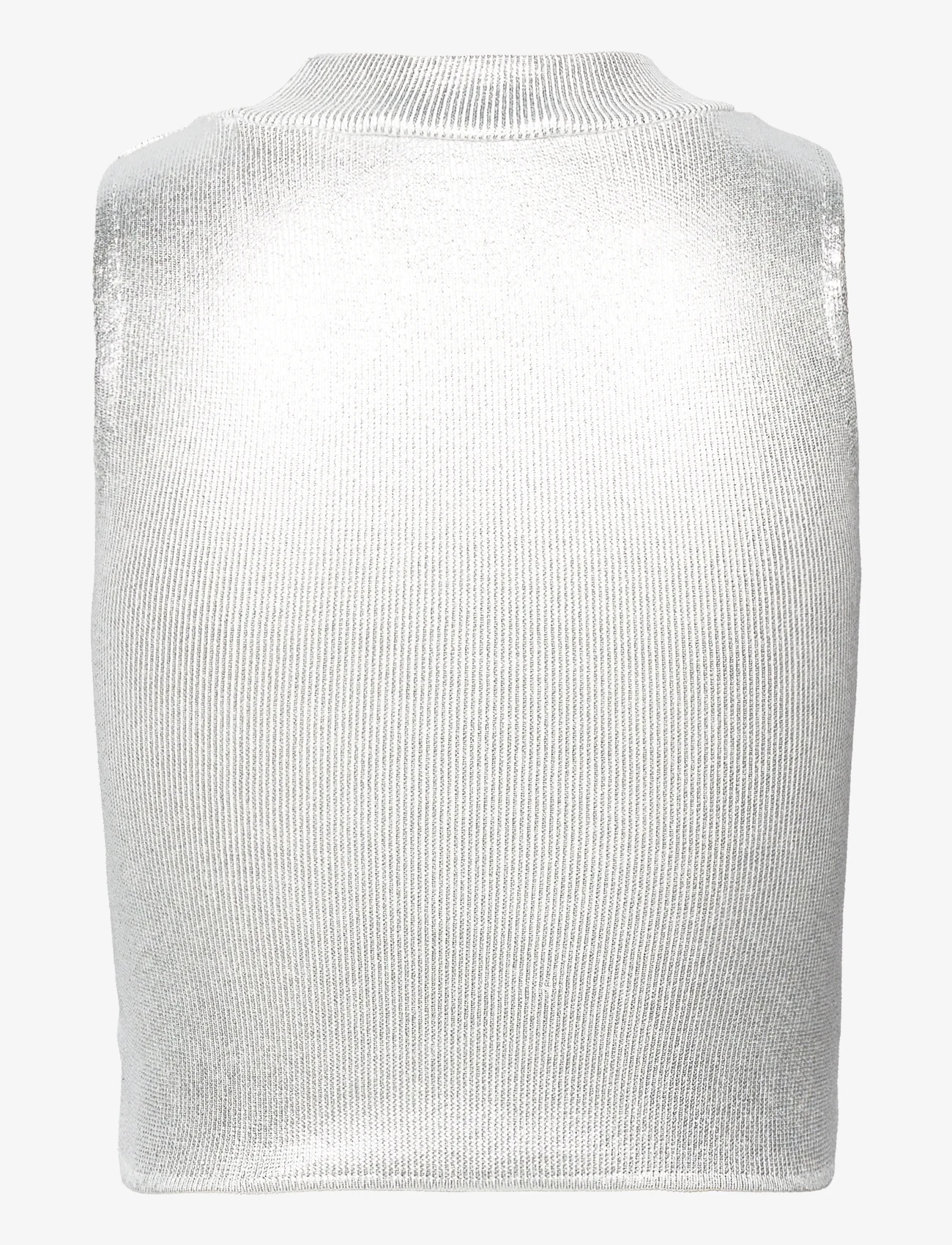 Mango - Metallic knit top - lägsta priserna - silver - 1