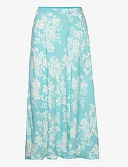 Mango - Floral long skirt - satinnederdele - turquoise - aqua - 0