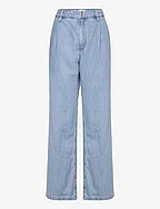 Straight pleated jeans - OPEN BLUE