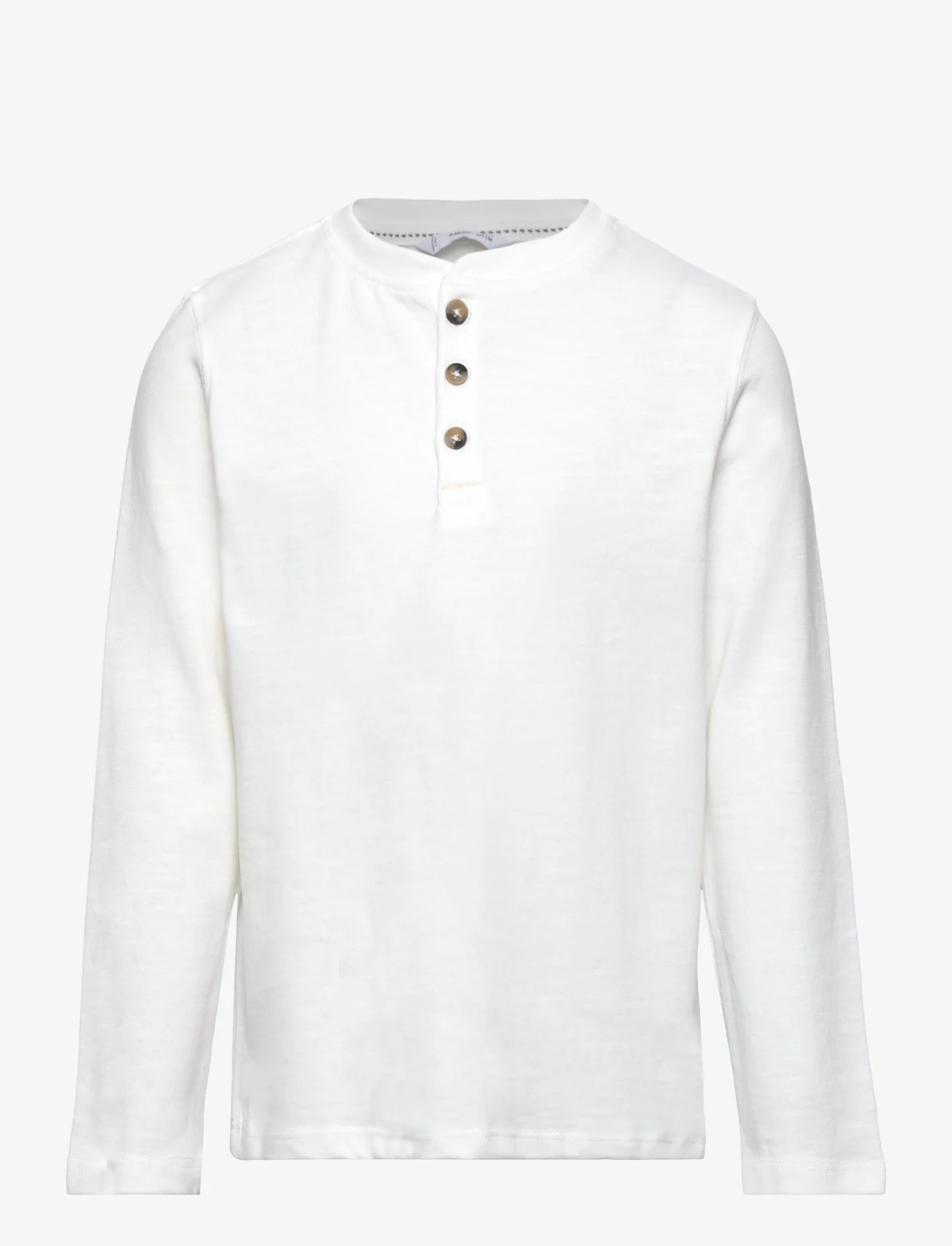 Mango - Buttoned long sleeve t-shirt - langærmede t-shirts - natural white - 0