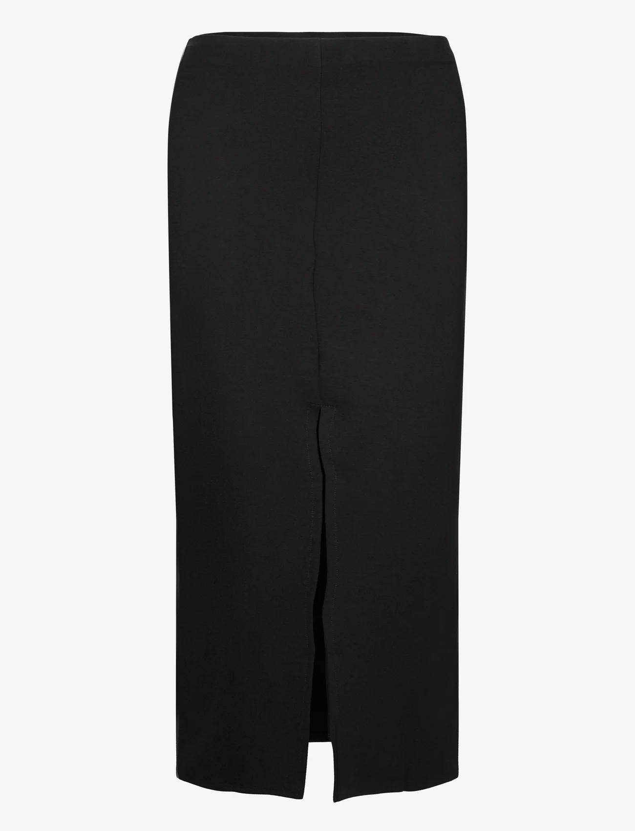Mango - Midi-skirt with front slit - laveste priser - black - 0