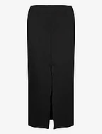 Midi-skirt with front slit - BLACK