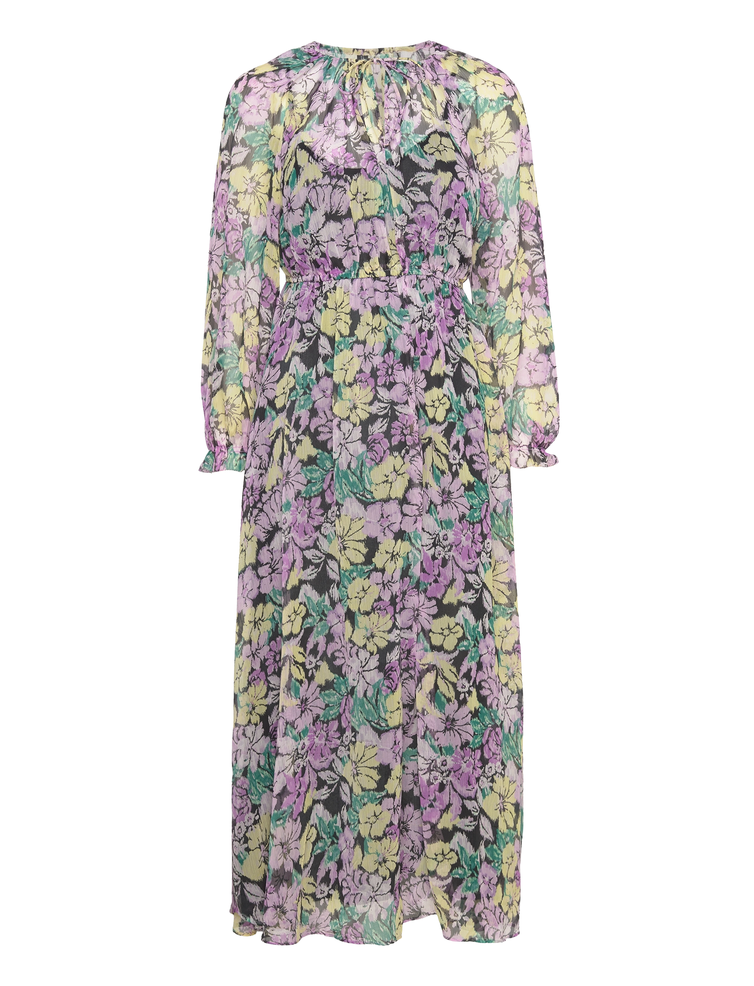 MANGO Textured Floral-Pattern Kleid Lila - XS - Damen