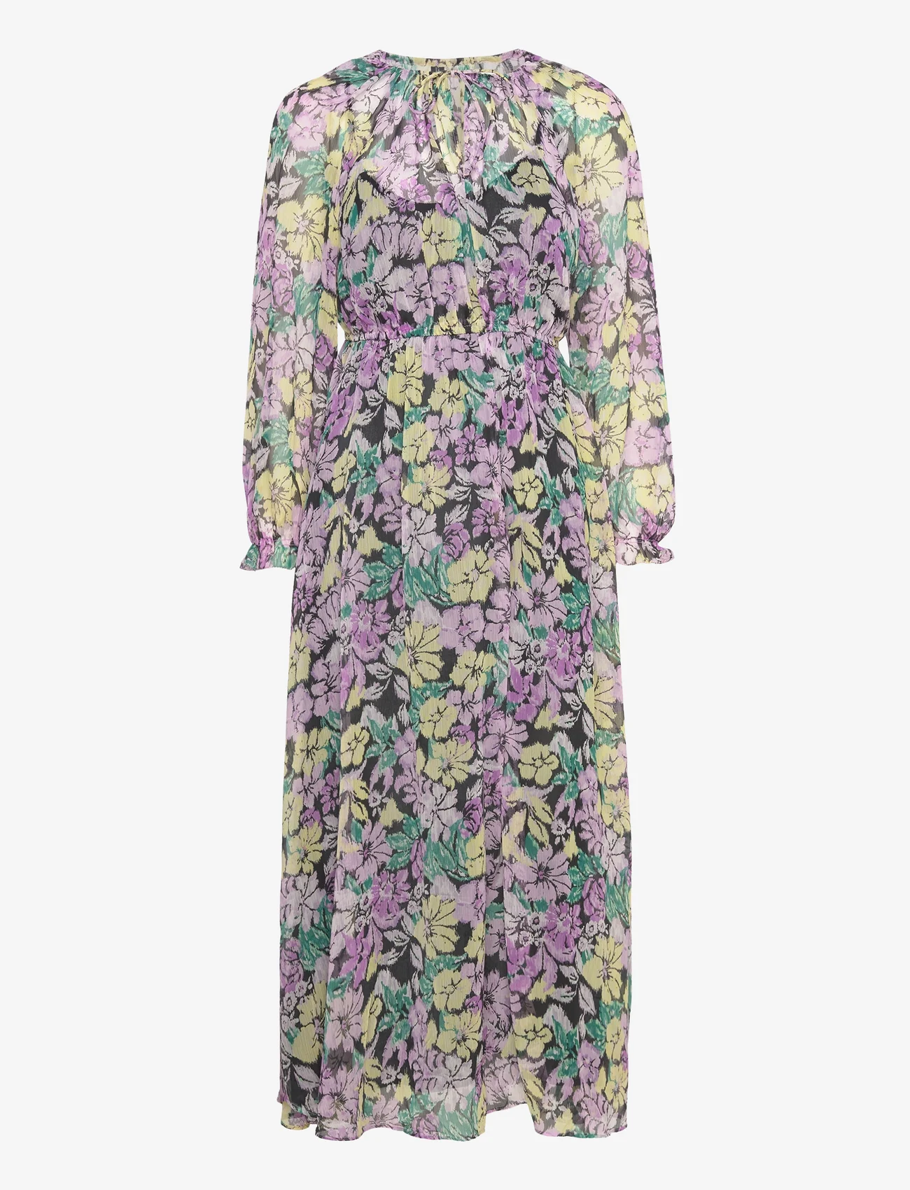 Mango - Textured floral-pattern dress - sommerkjoler - lt-pastel purple - 0
