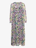 Textured floral-pattern dress - LT-PASTEL PURPLE