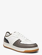 Combined leather trainers - GREY